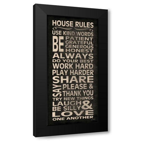House Rules Black Modern Wood Framed Art Print by Harbick, N.