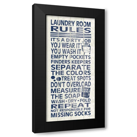 Laundry Room Rules Black Modern Wood Framed Art Print with Double Matting by Harbick, N.
