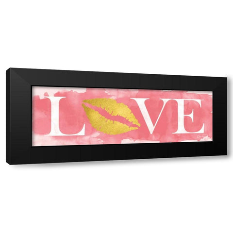 Pink Love Black Modern Wood Framed Art Print with Double Matting by Harbick, N.