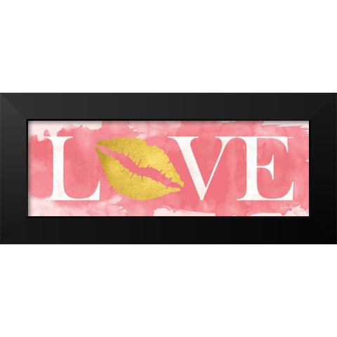 Pink Love Black Modern Wood Framed Art Print by Harbick, N.