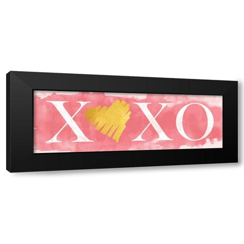 Pink XOXO Black Modern Wood Framed Art Print with Double Matting by Harbick, N.