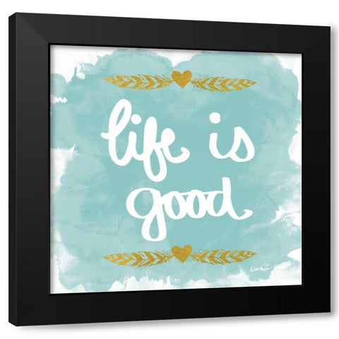 Life is Good Black Modern Wood Framed Art Print with Double Matting by Harbick, N.