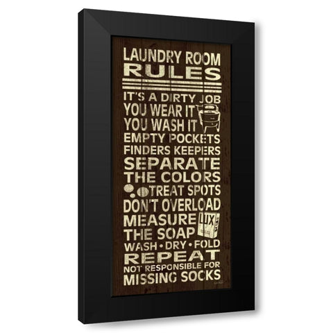 Laundry Room Rules II Black Modern Wood Framed Art Print by Harbick, N.