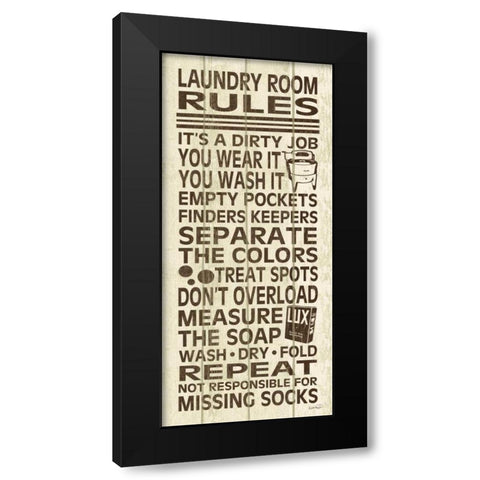 Laundry Room Rules III Black Modern Wood Framed Art Print by Harbick, N.