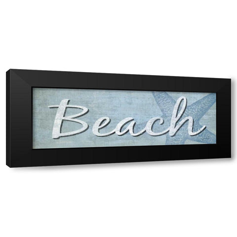 Blue Beach Black Modern Wood Framed Art Print by Harbick, N.