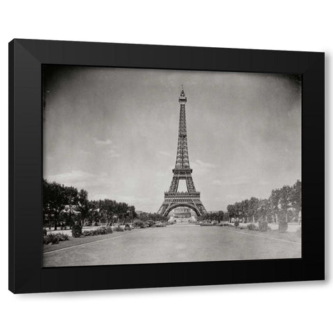 Vintage Paris IV Black Modern Wood Framed Art Print with Double Matting by Harbick, N.