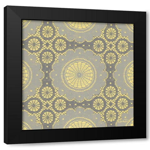 Elegance in Yellow I Black Modern Wood Framed Art Print by Harbick, N.