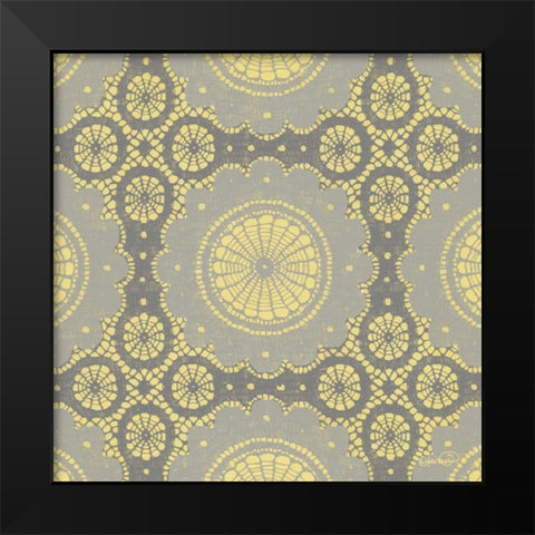 Elegance in Yellow I Black Modern Wood Framed Art Print by Harbick, N.