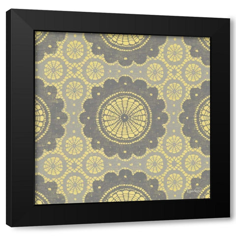 Elegance in Yellow II Black Modern Wood Framed Art Print with Double Matting by Harbick, N.