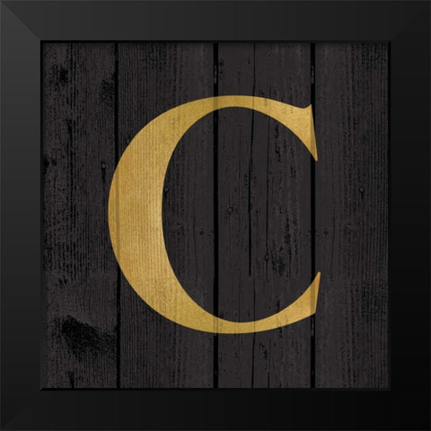 Gold Alphabet C Black Modern Wood Framed Art Print by Harbick, N.
