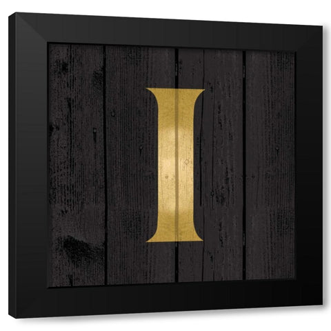 Gold Alphabet I Black Modern Wood Framed Art Print with Double Matting by Harbick, N.