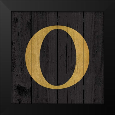 Gold Alphabet O Black Modern Wood Framed Art Print by Harbick, N.