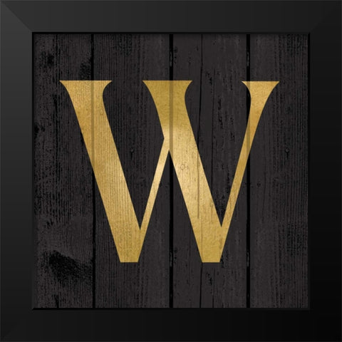 Gold Alphabet W Black Modern Wood Framed Art Print by Harbick, N.