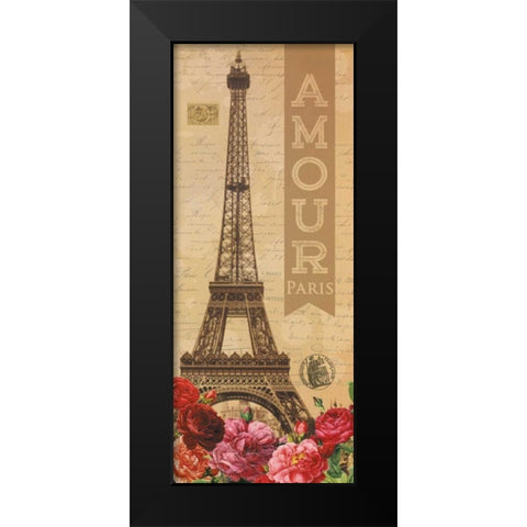 Amour Paris Black Modern Wood Framed Art Print by Harbick, N.