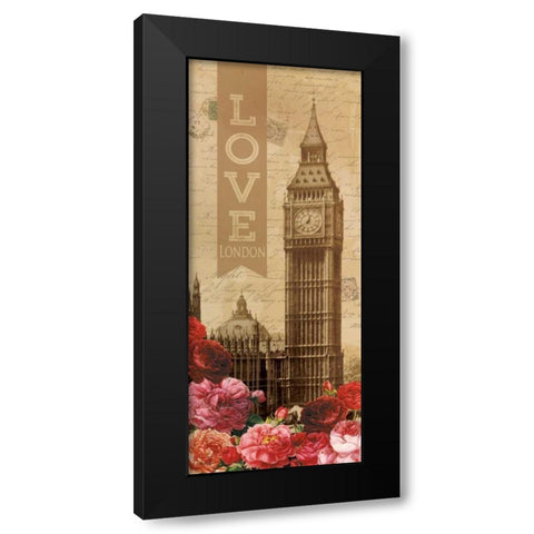 Love London Black Modern Wood Framed Art Print with Double Matting by Harbick, N.