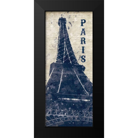 Eiffel Tower in Indigo Black Modern Wood Framed Art Print by Harbick, N.