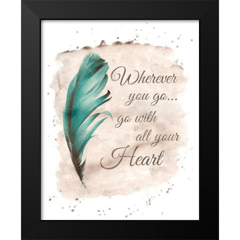 Wherever You Go Black Modern Wood Framed Art Print by Harbick, N.