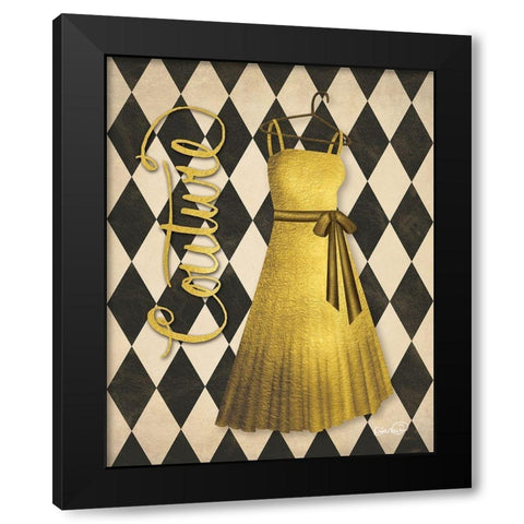 Gold Dress Couture Black Modern Wood Framed Art Print by Harbick, N.