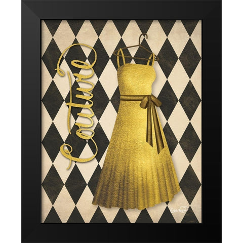 Gold Dress Couture Black Modern Wood Framed Art Print by Harbick, N.