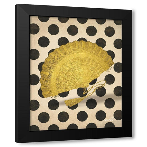Vintage Gold Fan Black Modern Wood Framed Art Print with Double Matting by Harbick, N.