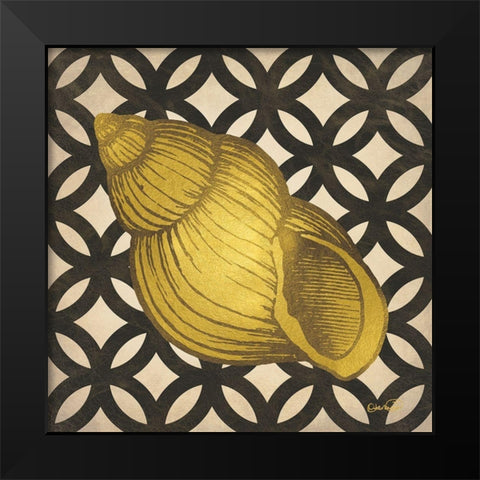 Gold Shells IV Black Modern Wood Framed Art Print by Harbick, N.