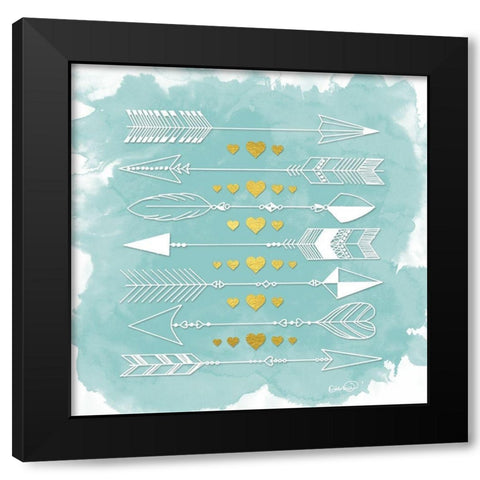 Hearts and Arrows I Black Modern Wood Framed Art Print with Double Matting by Harbick, N.