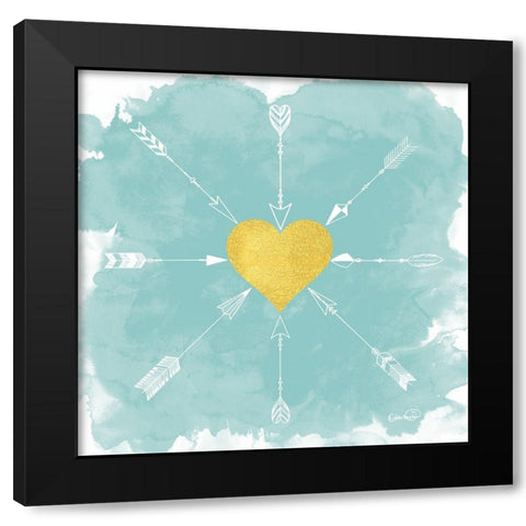 Hears and Arrows II Black Modern Wood Framed Art Print by Harbick, N.