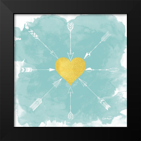 Hears and Arrows II Black Modern Wood Framed Art Print by Harbick, N.