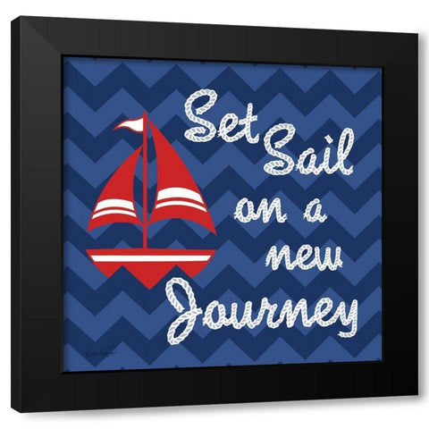Set Sail Black Modern Wood Framed Art Print with Double Matting by Harbick, N.