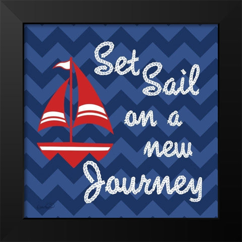 Set Sail Black Modern Wood Framed Art Print by Harbick, N.
