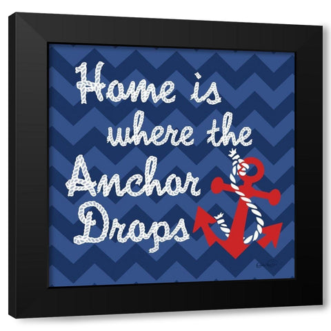 Anchor Black Modern Wood Framed Art Print by Harbick, N.