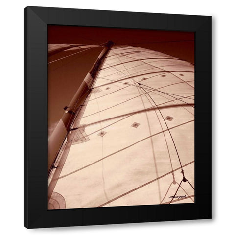 Windward Sail I Black Modern Wood Framed Art Print by Hausenflock, Alan