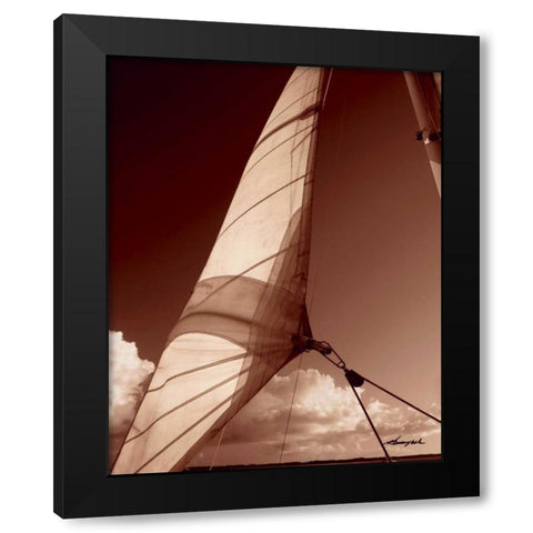 Windward Sail II Black Modern Wood Framed Art Print by Hausenflock, Alan