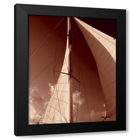 Windward Sail IV Black Modern Wood Framed Art Print by Hausenflock, Alan