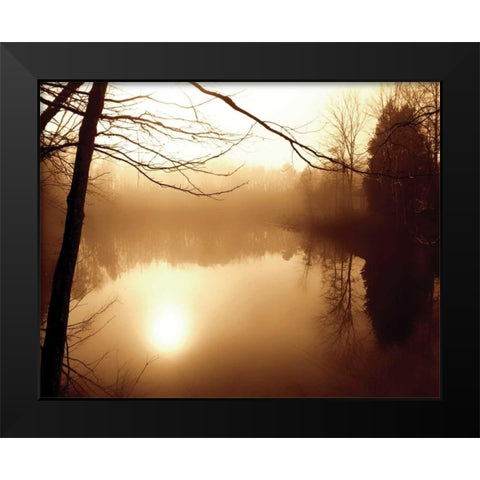 Fog on Shelly Lake II Black Modern Wood Framed Art Print by Hausenflock, Alan