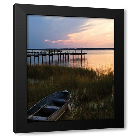 Channel Sunset III Black Modern Wood Framed Art Print with Double Matting by Hausenflock, Alan