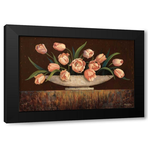Elegant Tulips Black Modern Wood Framed Art Print with Double Matting by Jeffrey, Jillian