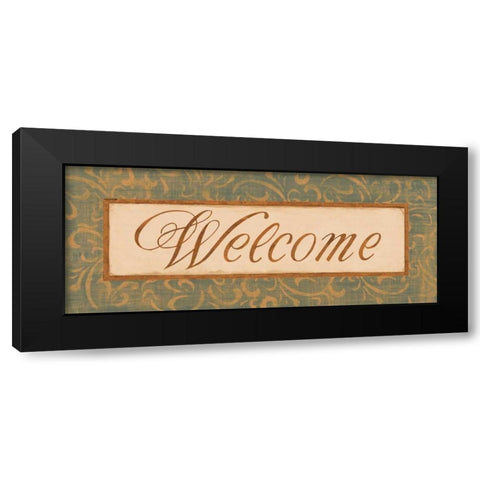 Moss Gold Scroll I Black Modern Wood Framed Art Print by Jeffrey, Jillian