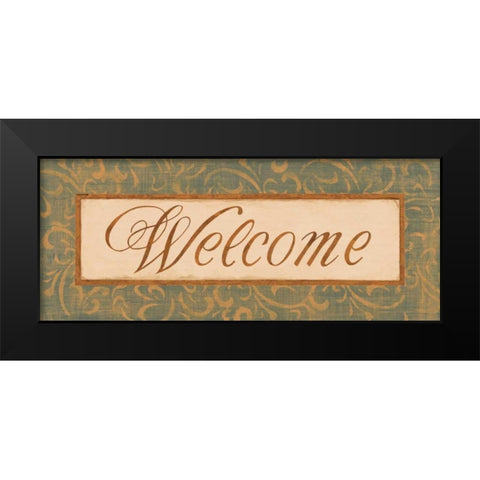 Moss Gold Scroll I Black Modern Wood Framed Art Print by Jeffrey, Jillian