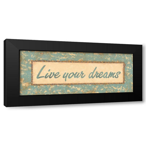 Distressed Aqua I Black Modern Wood Framed Art Print with Double Matting by Jeffrey, Jillian