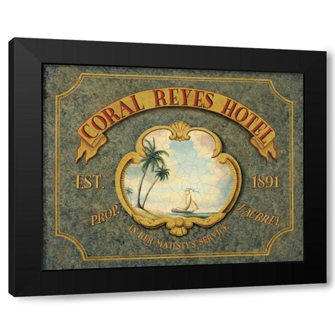 Coral Reyes Hotel Black Modern Wood Framed Art Print by Jones, Catherine