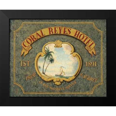 Coral Reyes Hotel Black Modern Wood Framed Art Print by Jones, Catherine