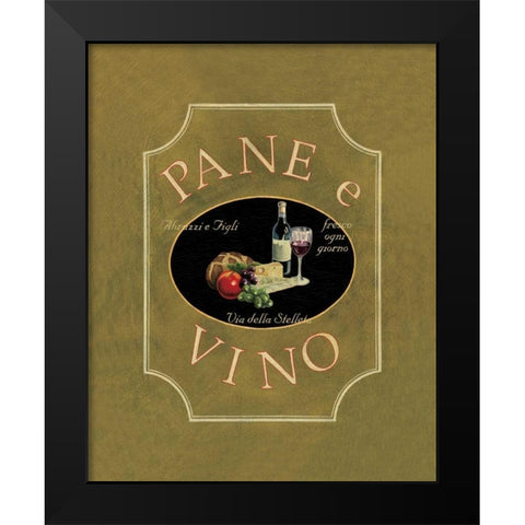 Pane e Vino Black Modern Wood Framed Art Print by Jones, Catherine