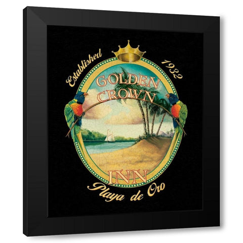 Golden Crown Inn Black Modern Wood Framed Art Print with Double Matting by Jones, Catherine