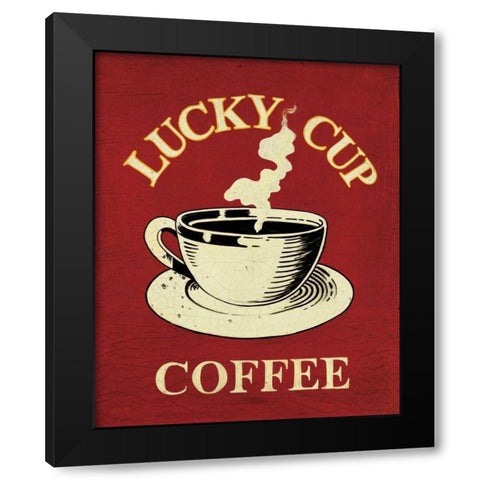 Lucky Cup Black Modern Wood Framed Art Print by Jones, Catherine