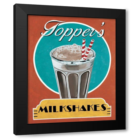 Milkshakes Black Modern Wood Framed Art Print by Jones, Catherine