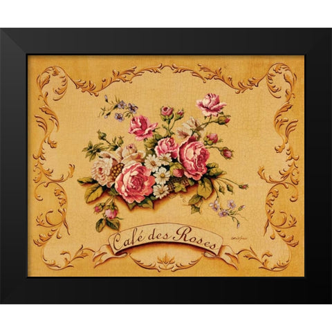 Cafe des Roses Black Modern Wood Framed Art Print by Jones, Catherine
