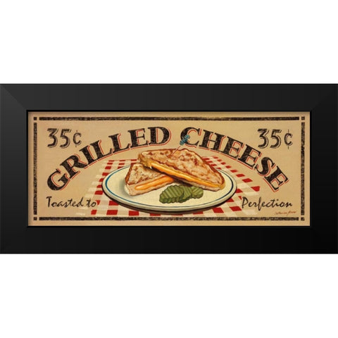 Grilled Cheese Black Modern Wood Framed Art Print by Jones, Catherine