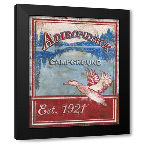 Adirondack Camp Black Modern Wood Framed Art Print with Double Matting by Jones, Catherine