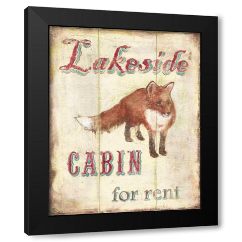 Lakeside Cabin Black Modern Wood Framed Art Print by Jones, Catherine
